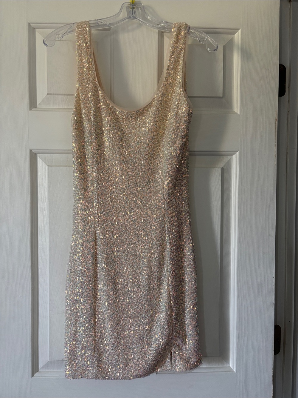 Sleeveless Sequin Mini Dress - Champagne Sparkle